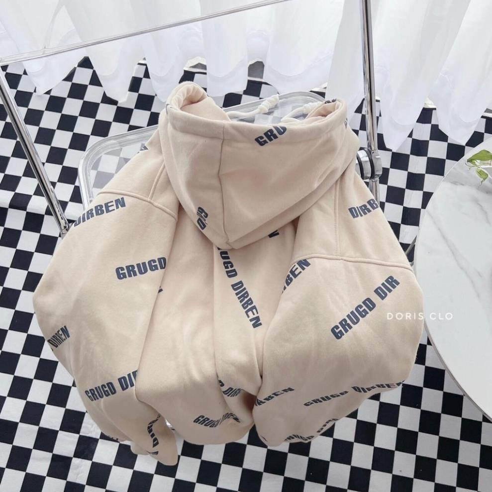 Áo Hoodie Dáng Rộng Thiên Thần Màu Be In Kín Chữ Nam Nữ Unisex Dáng Rộng Tay Bồng Ulzzang Hàn Quốc