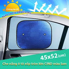 Bộ 4 tấm chắn nắng , che nắng tron có núm hít cho xe ô tô-2 cặp.