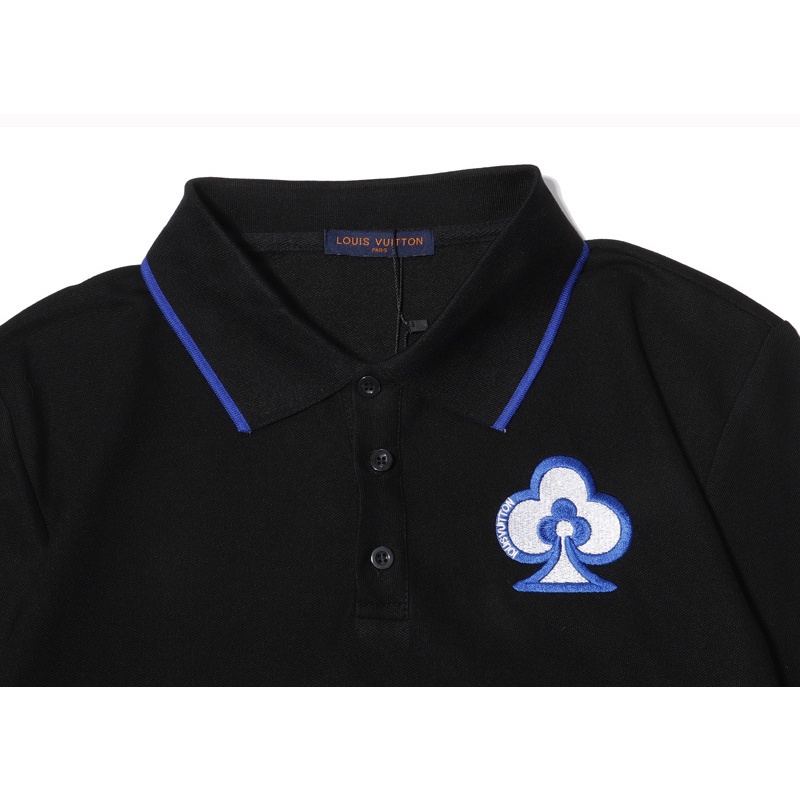 Áo Thun Cotton Tay Ngắn Có Cổ Thêu Họa Tiết Hoa Mận Thể Thao Plus Size Cho Nam Nữ