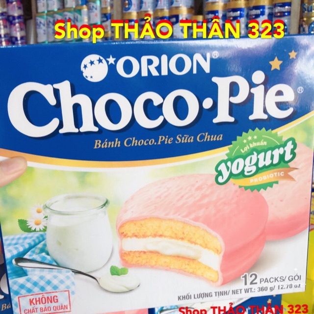 🔥❤Bánh Orion ChocoPie Sữa Chua Yogurt Lợi Khuẩn Probiotic 360g (12 gói x 30g)