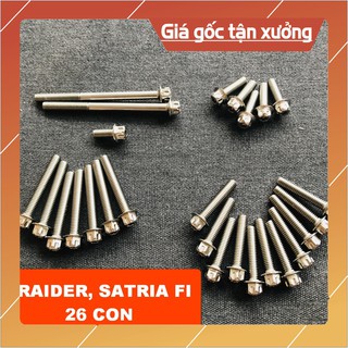 [XẢ KHO] Bộ ôc lốc máy INOX kiểu SALAYA gắn xe SATRIA, RAIDER (BAO RẺ)