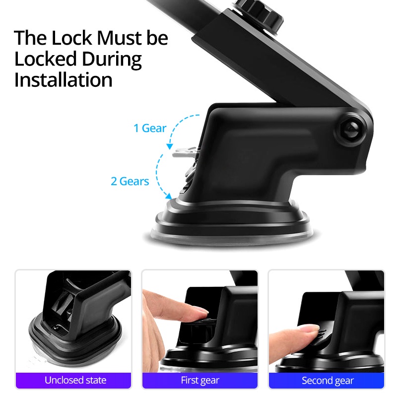 Giá đỡ điện thoại Ankndo có cốc hút chắc chắn xoay 360° tiện dụng khi đi xe hơi | BigBuy360 - bigbuy360.vn