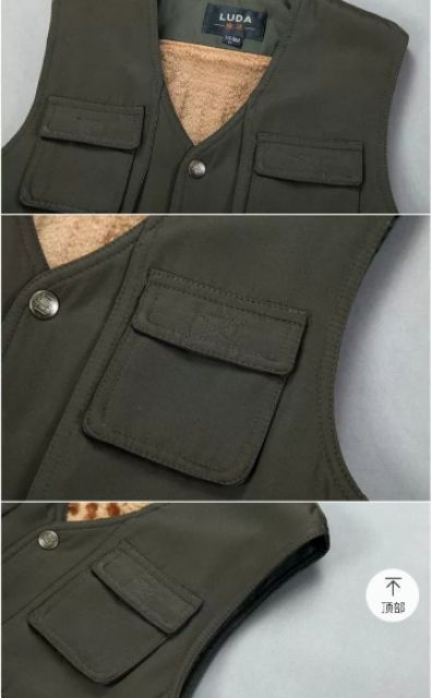 Áo ghile nam trung niên lót lông thời trang thu đông