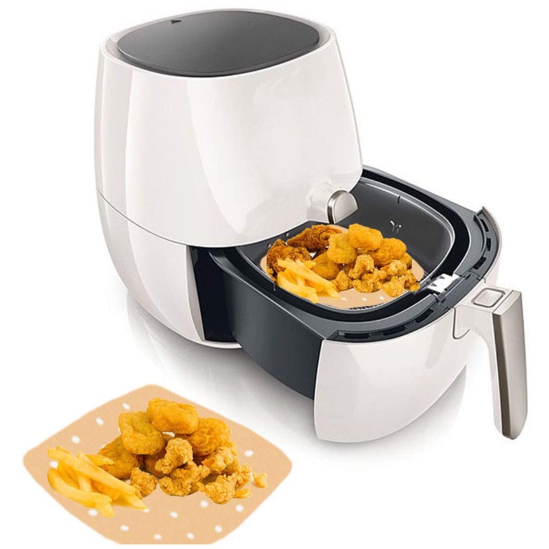 Giấy lót nồi chiên không dầu hình vuông đục lỗ bằng tre