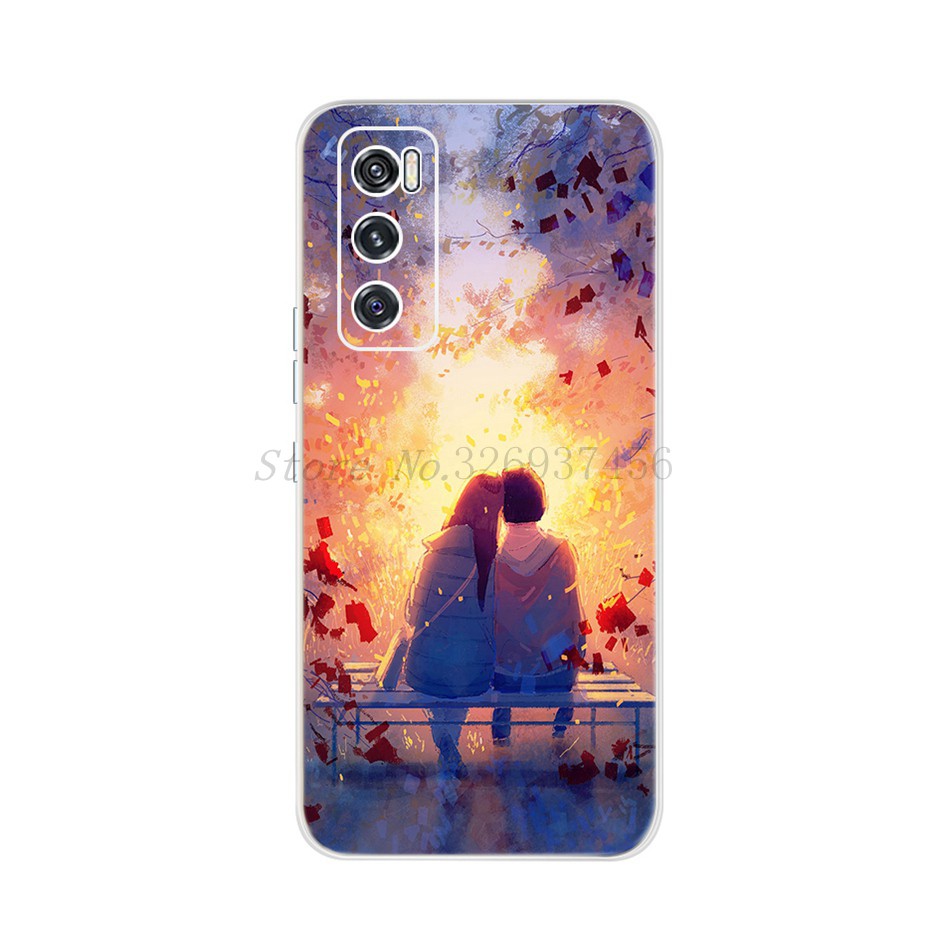 Ốp điện thoại in họa tiết trái tim / bông hoa xinh xắn thích hợp cho Vivo V20Se V20 Pro V2022 Vivov20Se V 20se 6.44 Inch