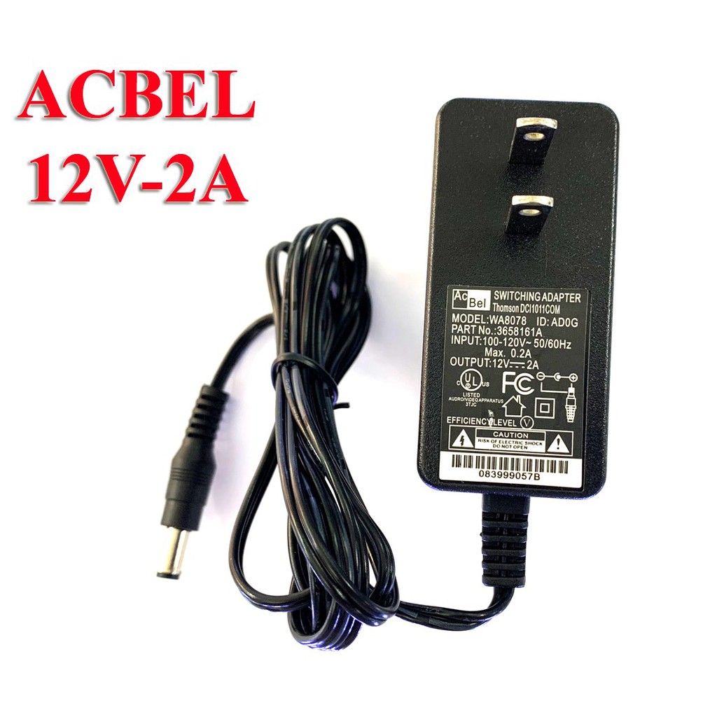 Nguồn adapter 12V-2A Acbel dùng cho Camera. đầu thu k+