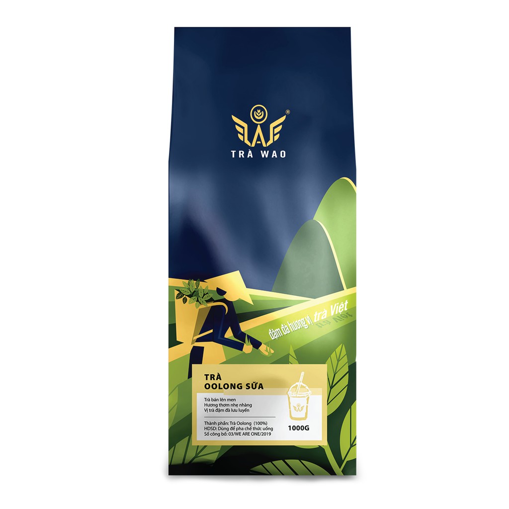 Trà Oolong Sữa WAO (1kg/túi) pha trà sữa đậm trà, thơm sữa tự nhiên, kinh tế