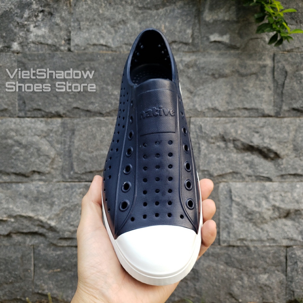 Giày nhựa siêu nhẹ nam nữ - Chất liệu nhựa xốp siêu nhẹ, không thấm nước - Màu Xanh navy