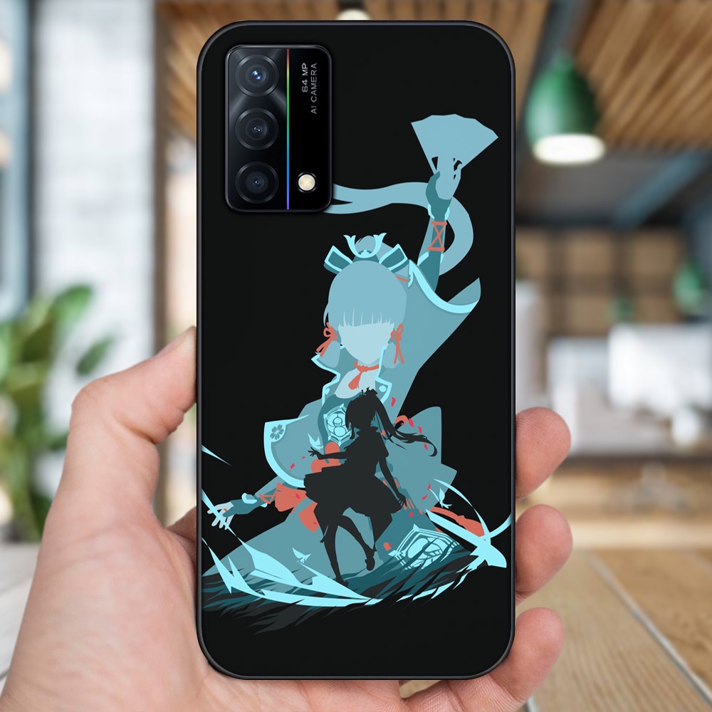 Ốp lưng Oppo K9 viền đen in hình Ayaka Genshin Impact