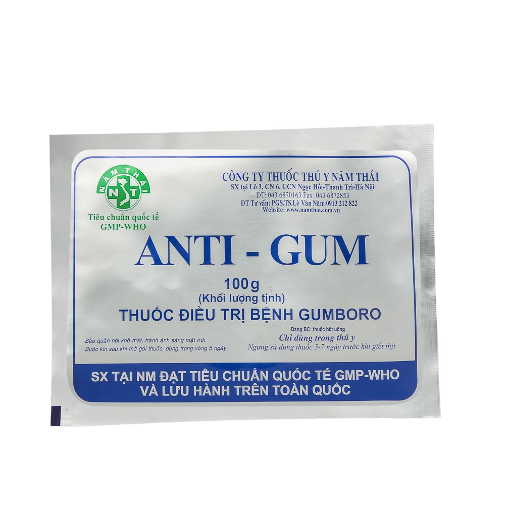 Anti-Gum Antigum Năm Thái 100g Dùng cho Gumboro, hạ sốt, giải nhiệt, cảm cúm trên gà vịt gia cầm