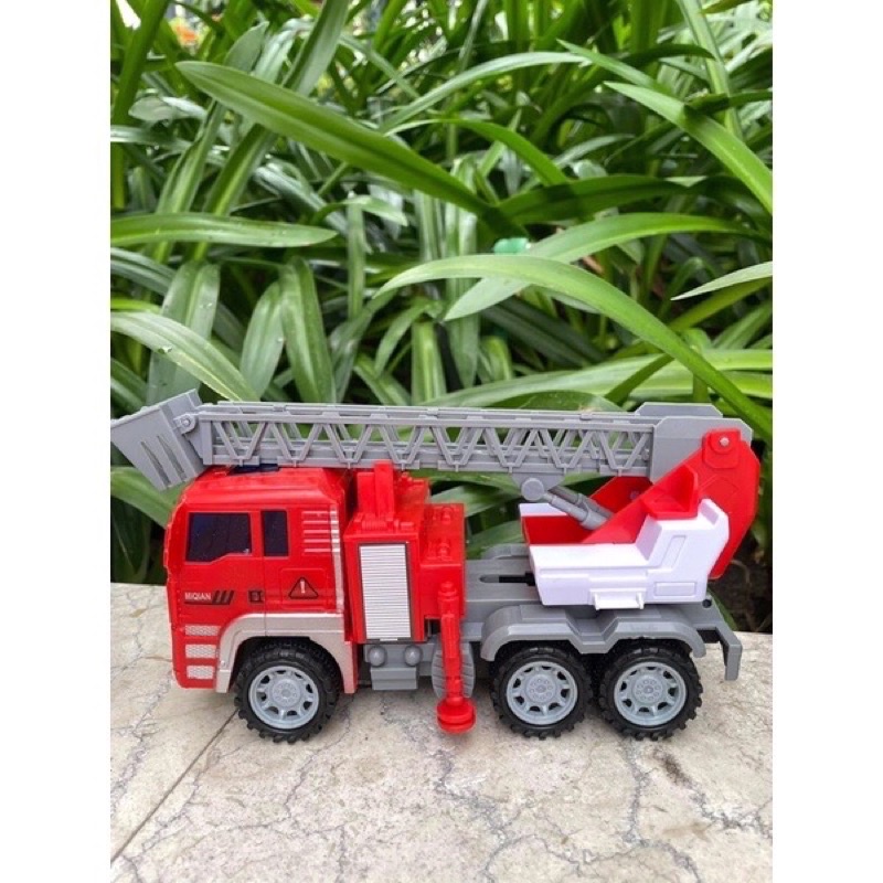 Đồ chơi xe cứu hoả, set 6 xe cứu hoả cỡ lớn chạy đà cho bé, xe cứu hoả thành phố