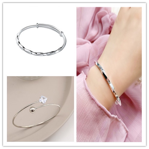 Vòng Tay Hở Điều Chỉnh Được Mặt Quả Cầu Pha Lê Kim Cương Cổ Điển Thời Trang Cho Nữ