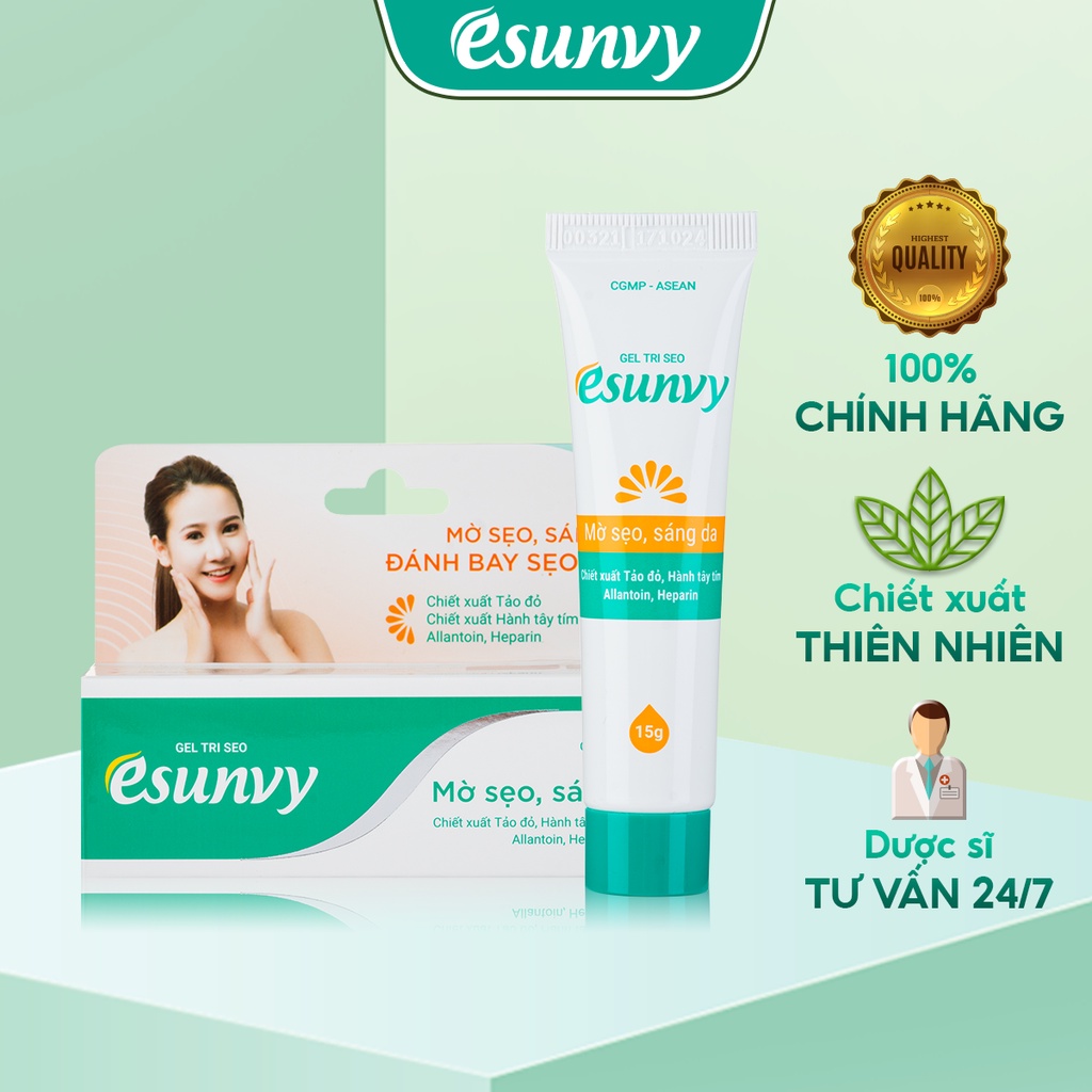 Gel Mờ Sẹo Esunvy Thành Phần Tự Nhiên Giúp Giảm Thâm, Giữ Ẩm Cho Da Tuýp 15g TMP015