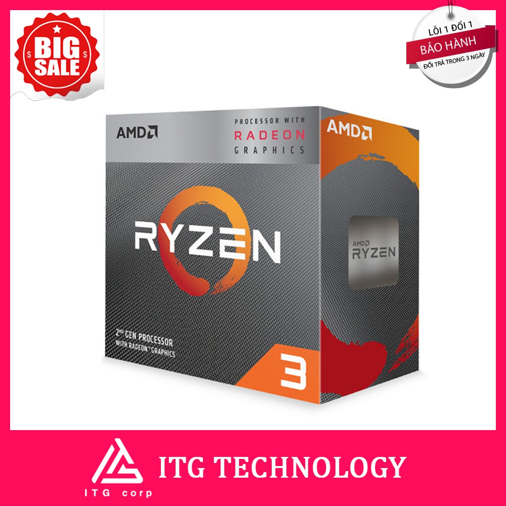 CPU AMD Ryzen 3 3200G (3.6GHz turbo up to 4.0GHz, 4 nhân 4 luồng, 4MB Cache, Radeon Vega 8, 65W) | BigBuy360 - bigbuy360.vn