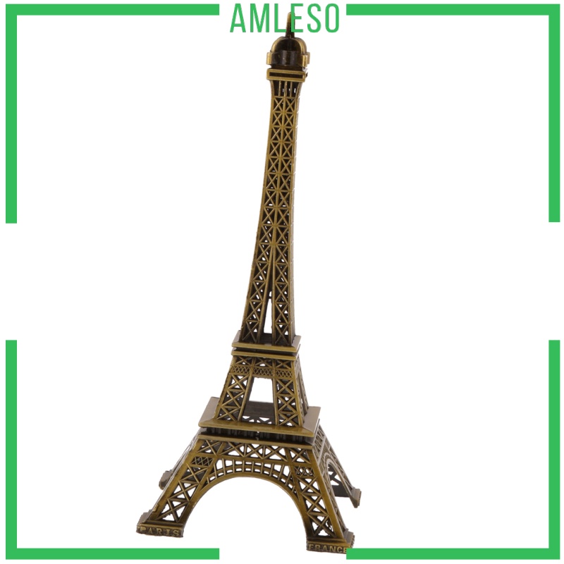 [AMLESO]Retro Alloy Bronze Tone Paris Eiffel Tower Figurine Statue Model Decor
