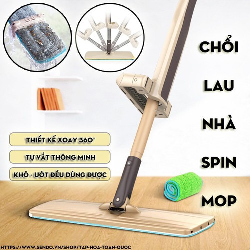 Cây Lau Nhà Tự Vắt Thông Minh Spin Mop Xoay 360 Độ