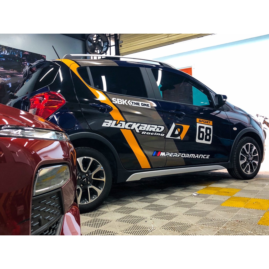 Decal mang phong cách thể thao cực chất dán trang trí xe Fadil