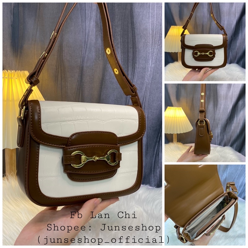 Túi Đeo Chéo Chư G Size 20cm Quai Đẹp Cúc Bấm Siêu Xinh