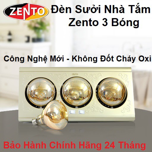 ĐÈN SƯỞI NHÀ TẮM / ĐÈN SƯỞI TREO TƯỜNG SIÊU ẤM (CAO CẤP HIỆN ĐẠI) - Chính hãng Zento - Bảo Hành 24 Tháng