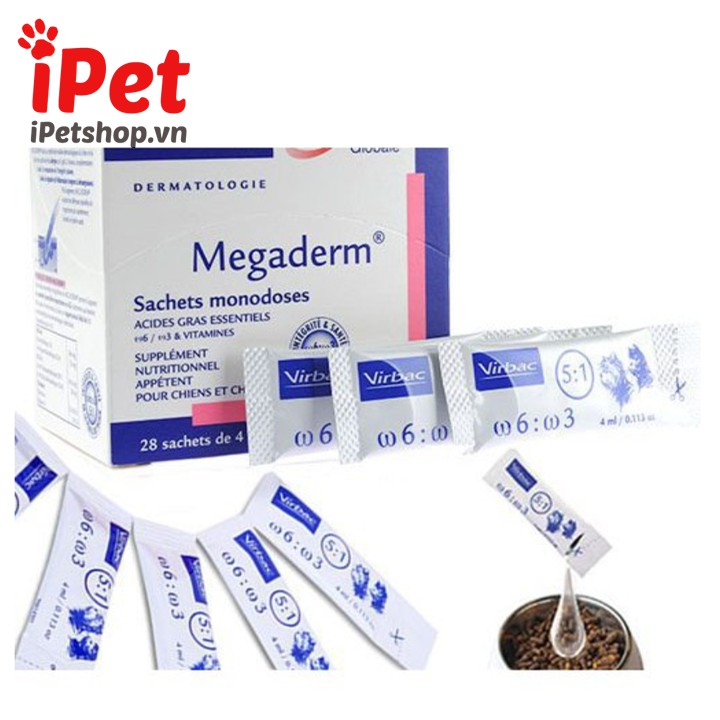 Gói Gel Dinh Dưỡng Virbac Megaderm 4ml Giúp Mượt Lông, Da Và Giảm Ngứa Chó Mèo - iPet Shop