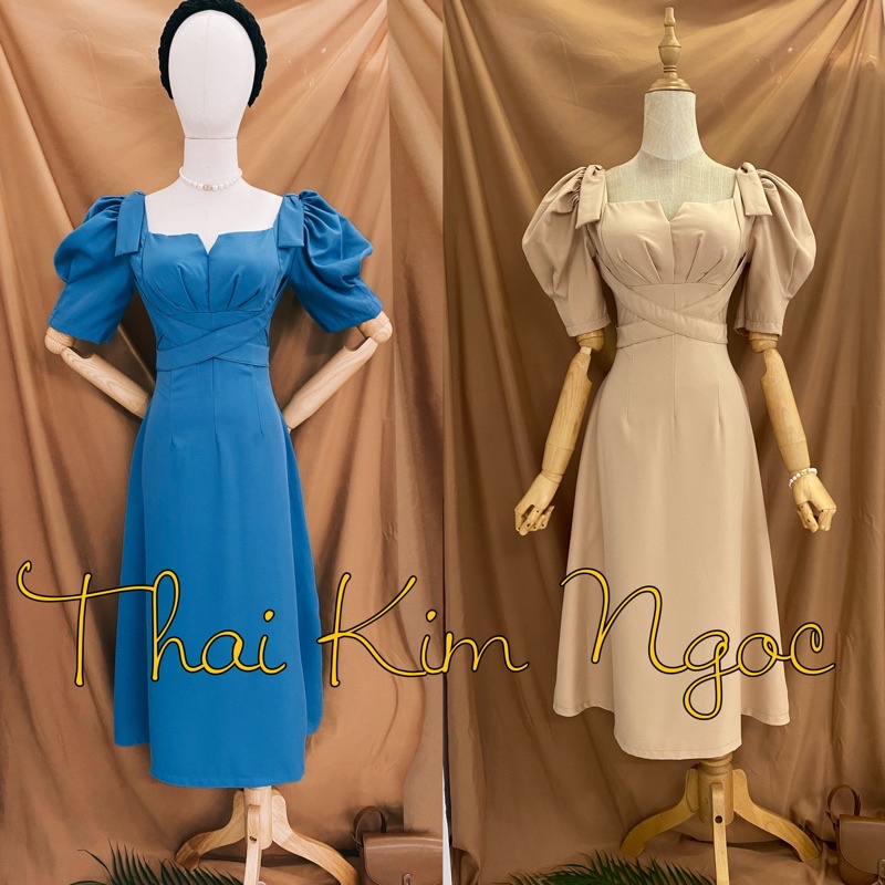 Đầm maxi dự tiệc nơ vai eo cách điệu | BigBuy360 - bigbuy360.vn