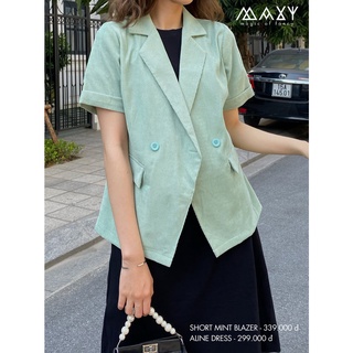Áo blazer tay ngắn màu mint short blazer mint Maxy Workshop