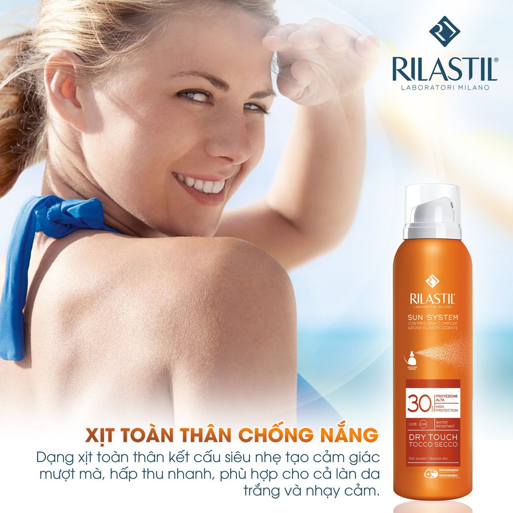 Xịt Chống Nắng Toàn Thân Cho Mọi Loại Da Rilastil Sun System Ppt Dry Touch SPF 30+ 200ml