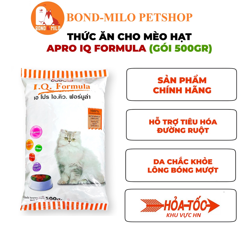 THỨC ĂN CHO MÈO HẠT APRO IQ FORMULA GÓI 500GR - BONDMILO SHOP