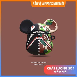 [Freeship - Ảnh Thật] Case Vỏ Bao Airpods Đựng Tai Nghe Airpod 1&2 Bape Chất Liệu Silicon Dẻo