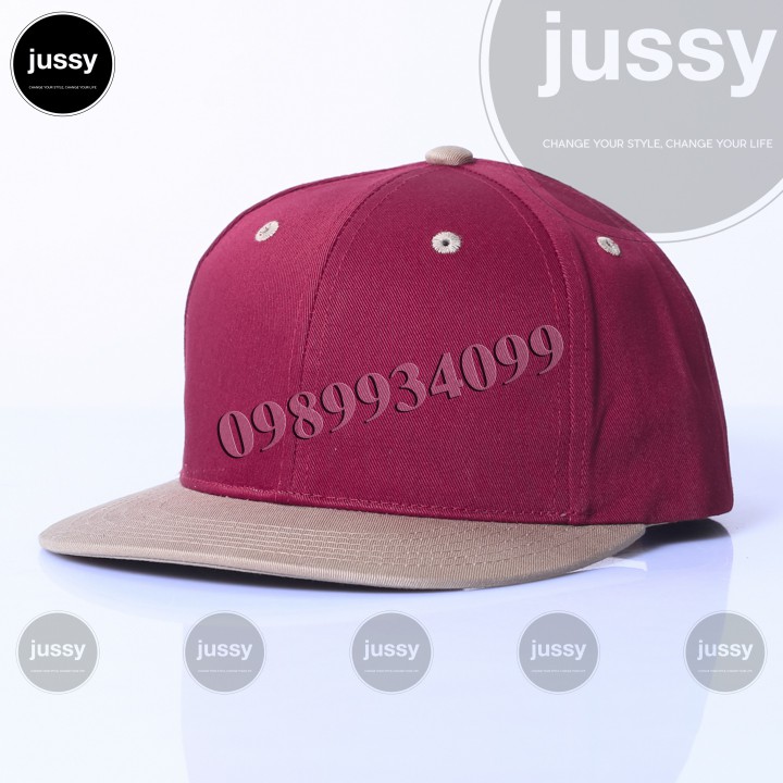 Mũ Snapback Đỏ Trơn Phối Kết Vàng Kaki Nổi Bật
