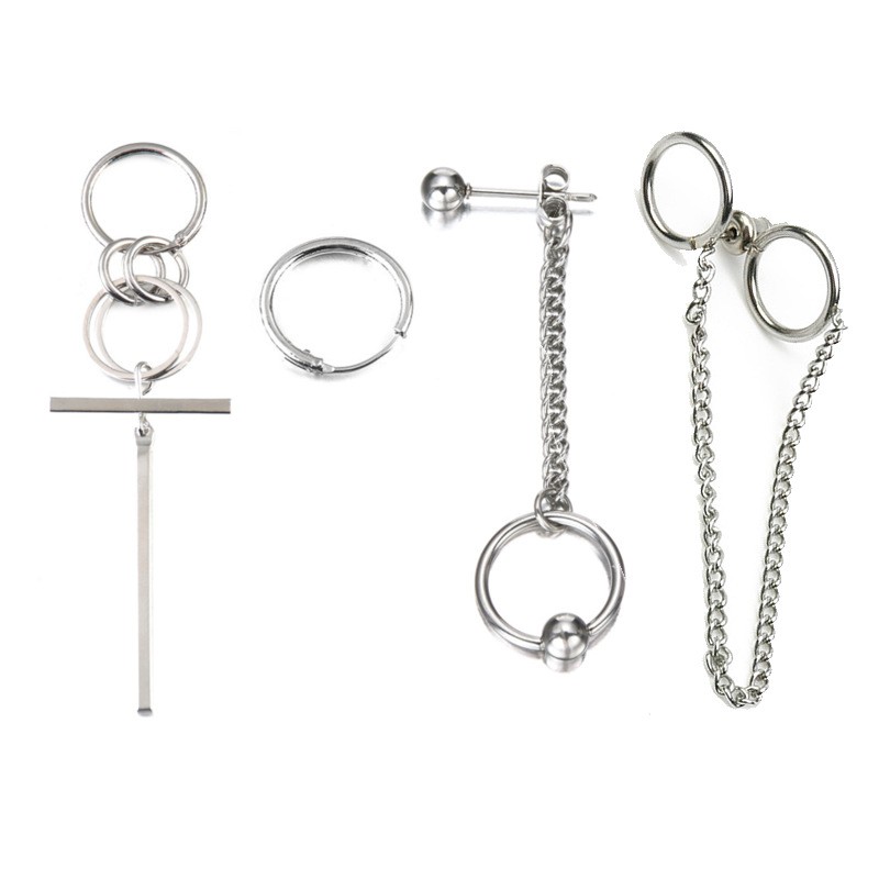 Set 4 Khuyên Tai Dáng Dài Phong Cách Bts