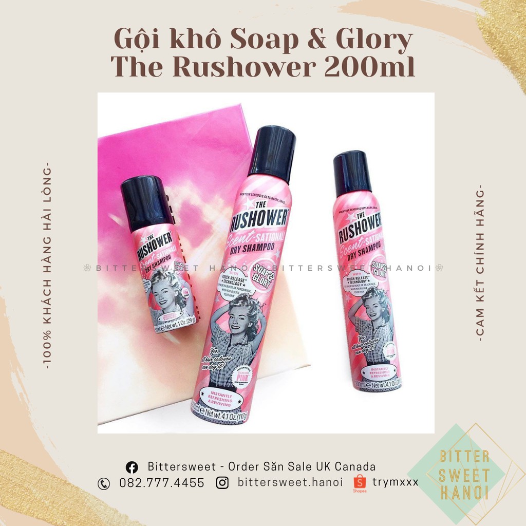 [full size] Dầu gội khô Soap &amp; Glory The Rushower Scent-Sational Dry Shampoo 200ml