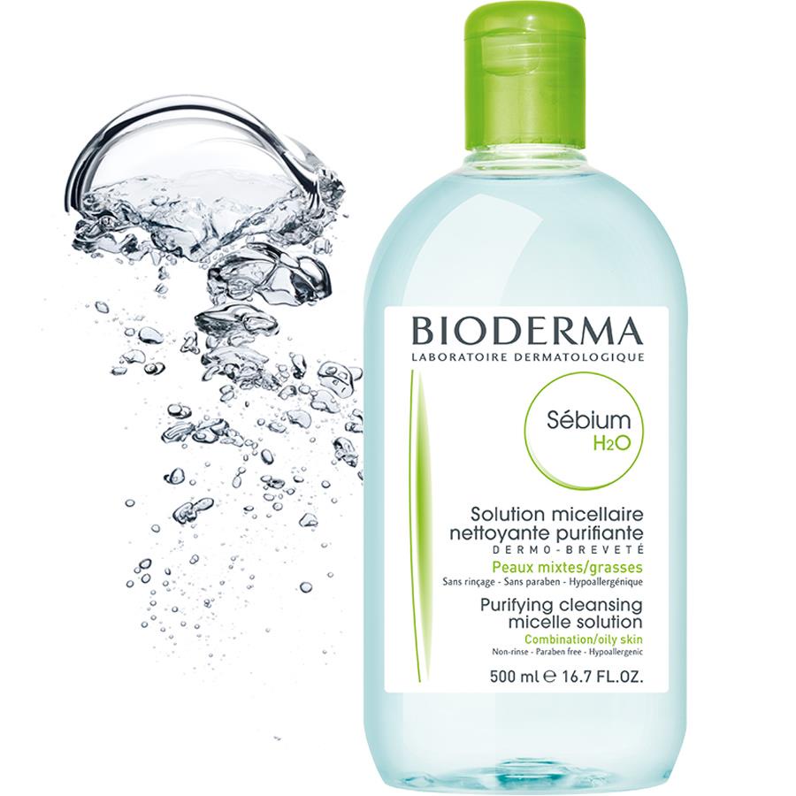 Dung dịch làm sạch và tẩy trang công nghệ Micellar Bioderma Sebium H2O 500ml