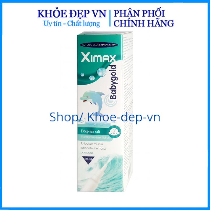 Dung dịch vệ sinh mũi Ximax Baby Gold giúp mũi thông thoáng để thở, đào thải bụi bẩn- chai 70ml