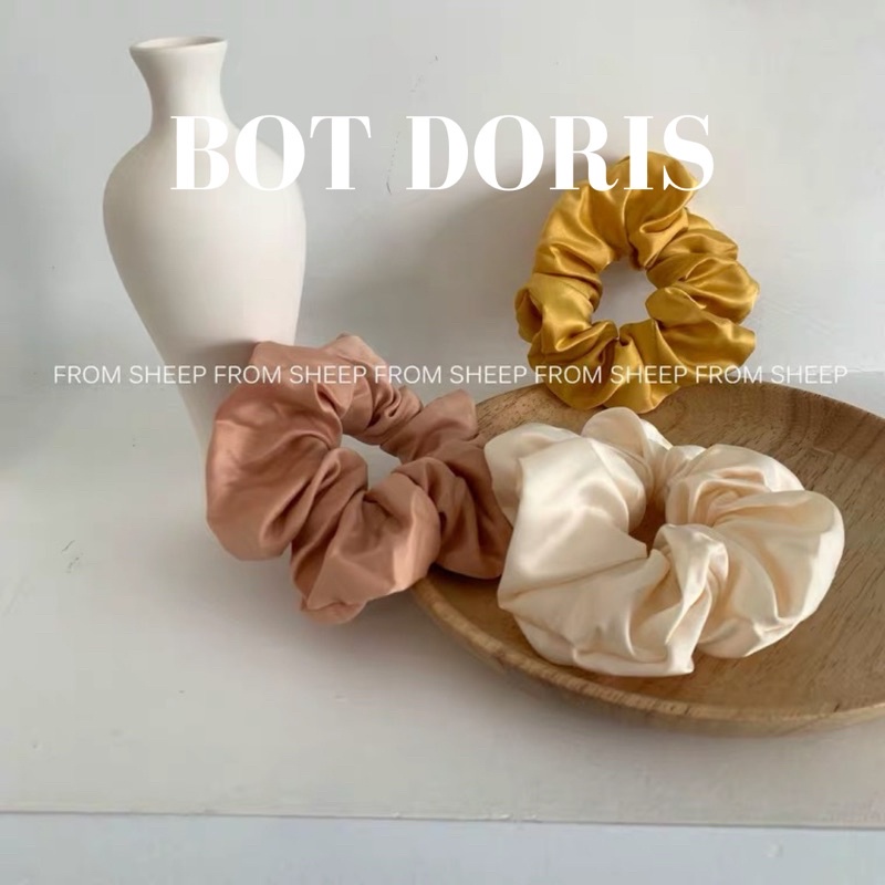 Cột tóc scrunchies lụa sang chảnh, phụ kiện thời trang phong cách Hàn quốc