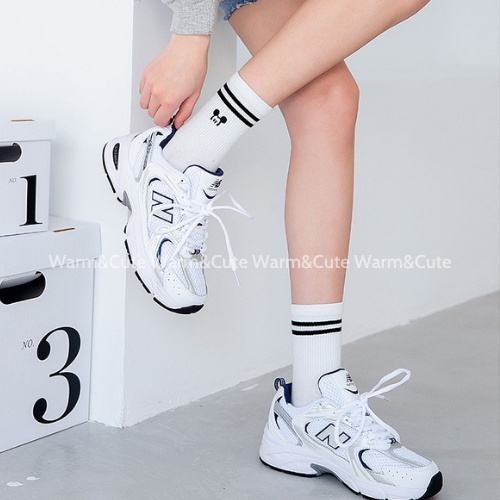 Tất vớ cổ cao mickey đen trắng style Hàn quốc dễ thương Warm&amp;Cute AD13