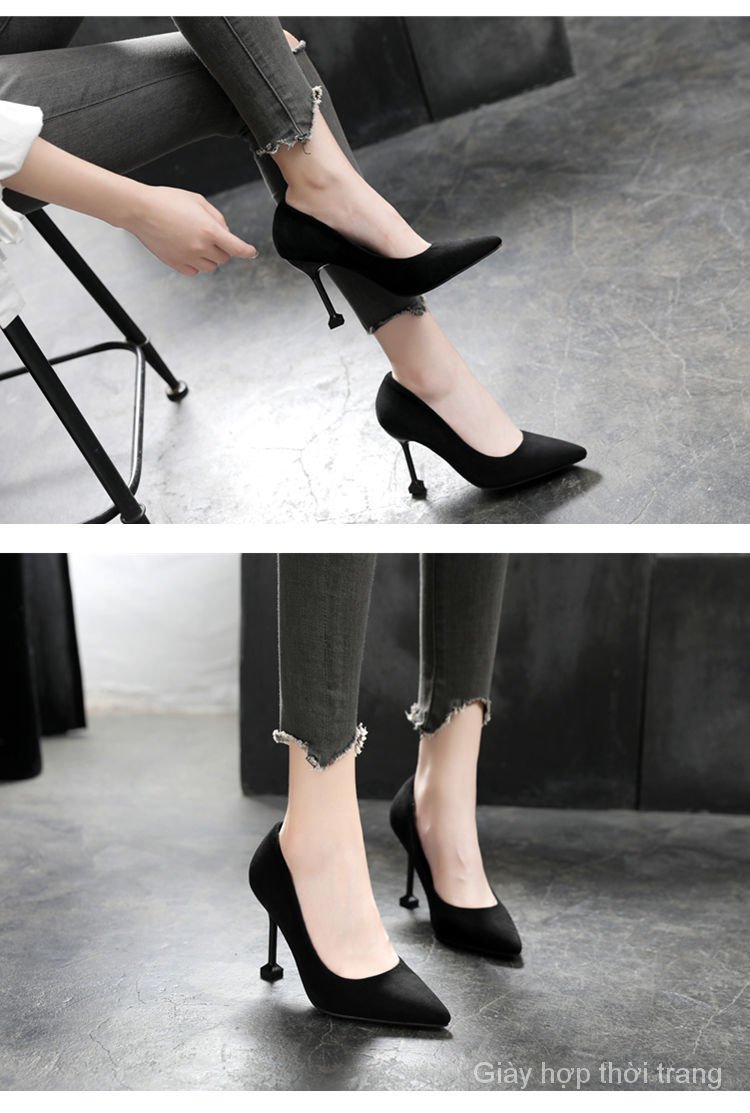 Fashion Pointy-Nose Suede High Heels 7cm For Women