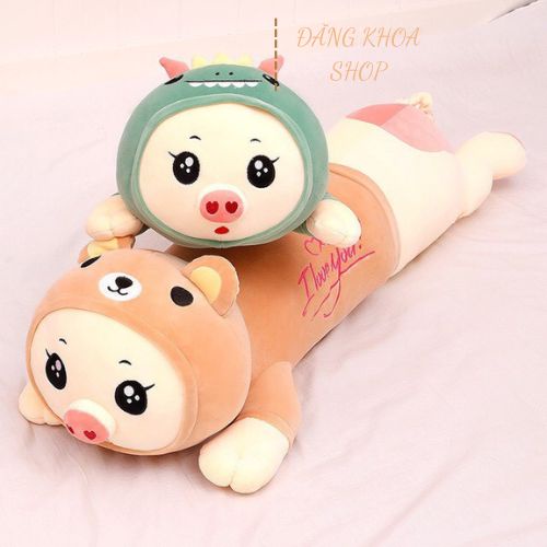 Gối Ôm Gấu Bông Hình Thú Cho Bé Heo Biến Hình - Gấu Ôm Hình Thú Thỏ Mặt Heo - Chất Nỉ Nhung Cao Cấp Hàn Quốc