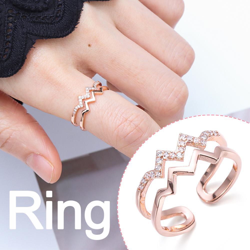 Nhẫn Hoa Hồng Gợn Sóng|Son Môi Màu Sắc Thời Trang|Nhẫn Hở Đính Đá Nhiều Màu Sắc