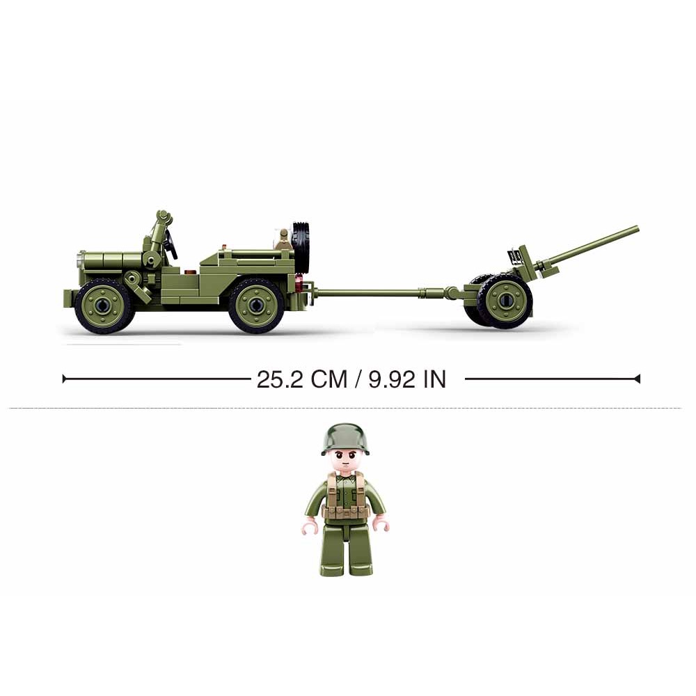 SLUBAN Bộ Lắp Ghép Mô Hình Xe Jeep 143 Mảnh Ghép B0853 WW2