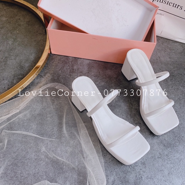 GUỐC NỮ LOVIIECORNER - DÉP GUỐC 9 PHÂN - GUỐC NỮ DÂY MẢNH - DÉP CAO GÓT 2 QUAI NGANG XỎ NGÓN D190907