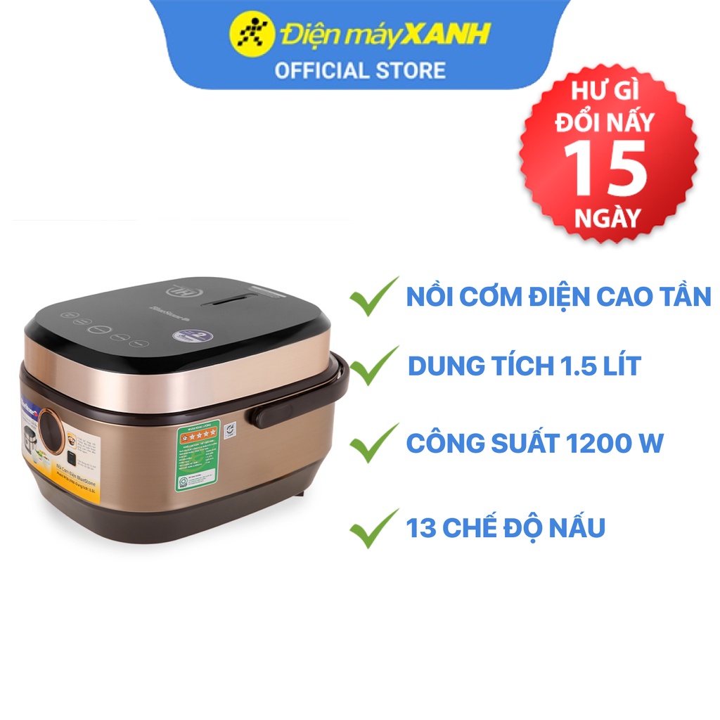 [Mã ELHADEV giảm 4% đơn 300K] Nồi cơm cao tần Bluestone RCB-5988 1.5 lít