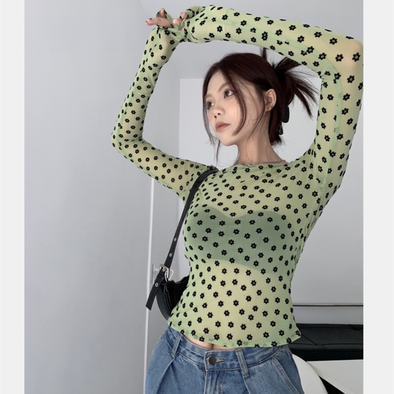 Áo Lưới Tay Dài Dáng Ôm Chống Nắng Thời Trang Mùa Hè Cho Nữ