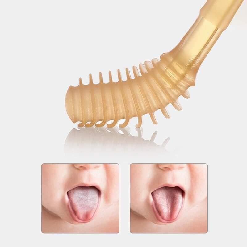 Bàn chải đánh răng silicon cho bé gạc rơ lưỡi và matxa nướu kèm cốc full bộ 3 sản phẩm an toàn tiện ích AZ S070