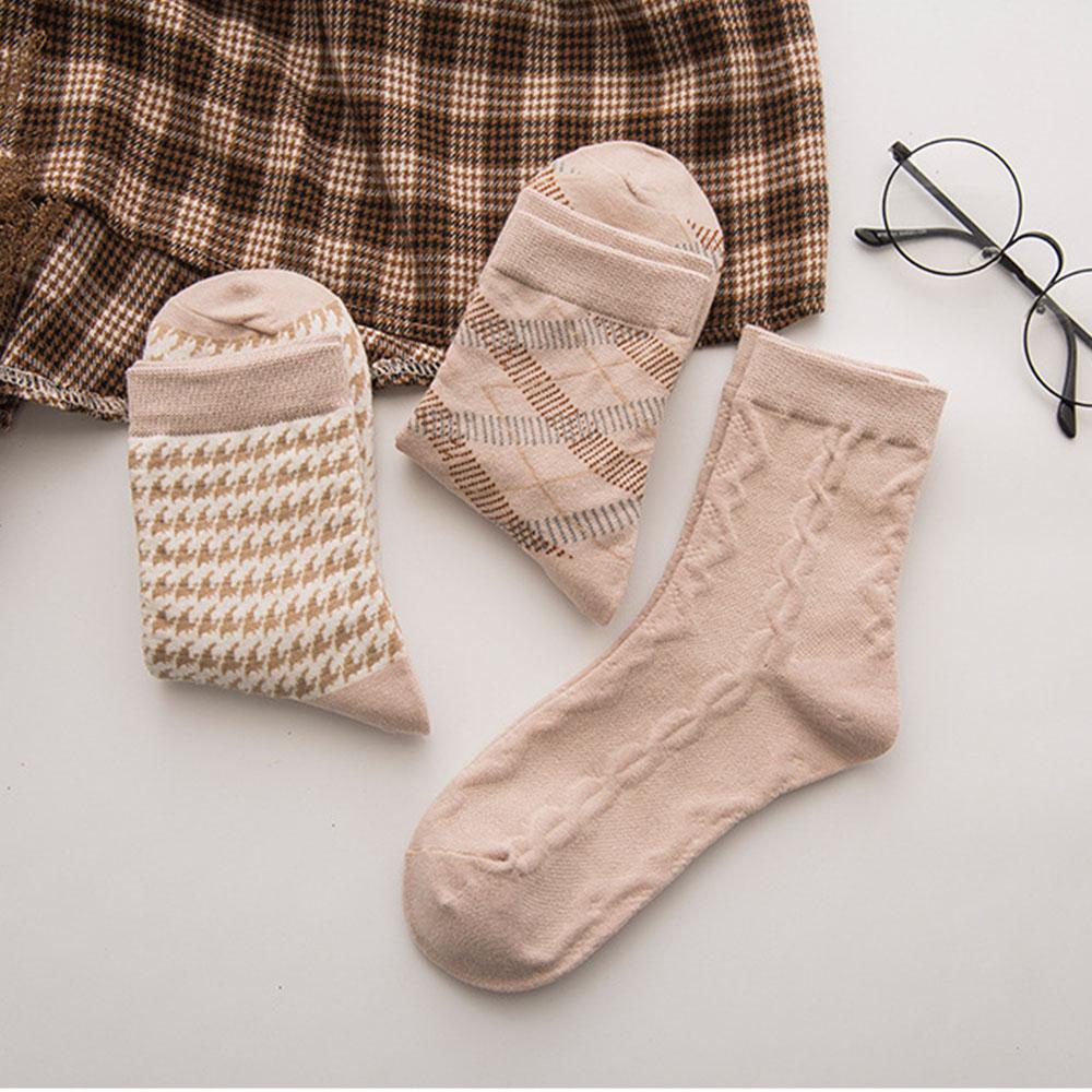 Vớ Mềm Mại Họa Tiết Houndstooth Thoáng Khí Ấm Áp Sáng Tạo Cho Nữ