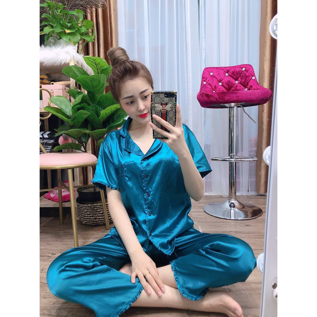 Đồ bộ Pijama mặc nhà-Tay áo ngắn phối cổ bèo-(PHI55)