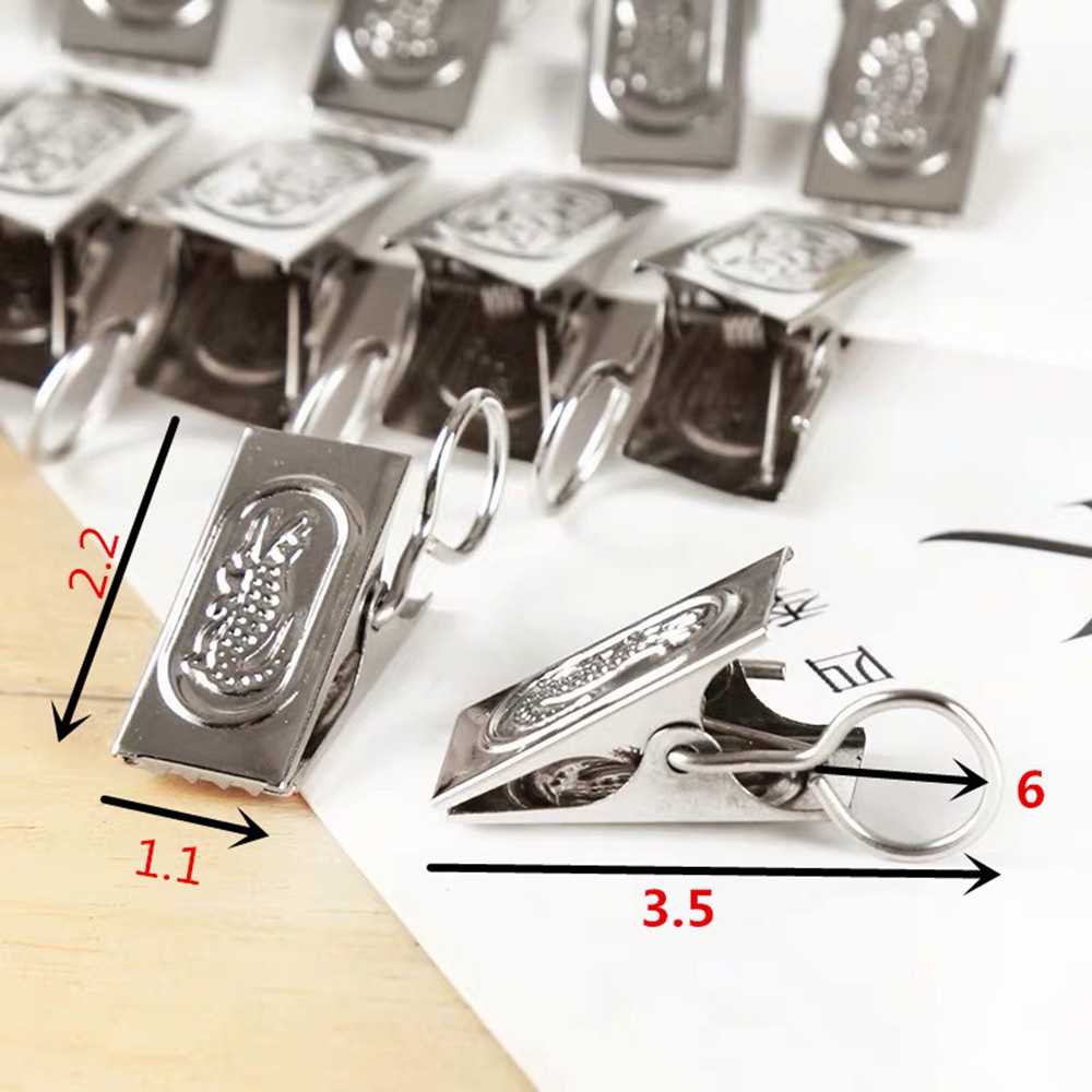 [Tổng Kho Sỉ] Set 20 Kẹp Phơi Quần Áo Sắt Có Móc Tròn (1 Túi 20 Kẹp)