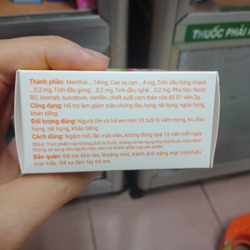 Viên ngậm thanh họng Bezut không đường hộp 5 vỉ x 4 viên