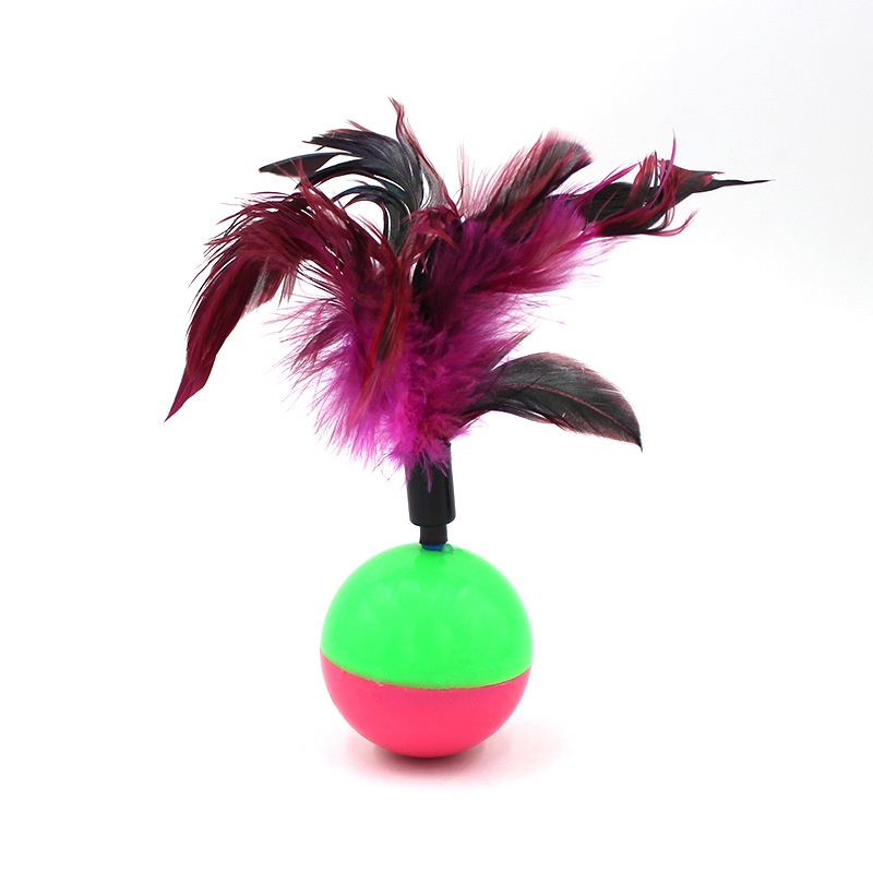 Đồ chơi cho mèo - bóng chuột lật đật lông vũ cho mèo