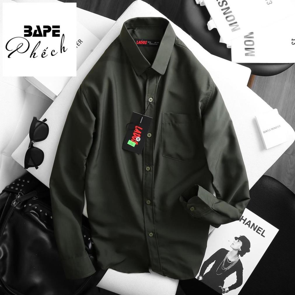 Áo sơ mi nam tay dài  trơn có túi  đủ màu BAPE PHẾCH-778, vải lụa mềm, ít nhắn - hàng chính hãng | BigBuy360 - bigbuy360.vn